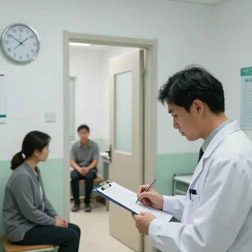 医生让我等了将近一个小时。