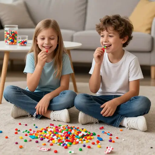 孩子们昨天吃的糖比他们应该吃的量多得多。