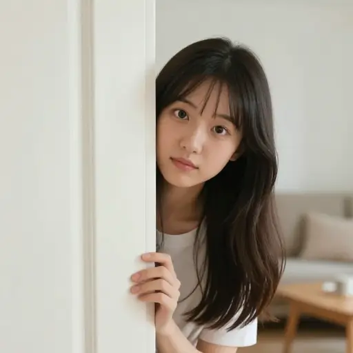 她从门缝里偷偷看了一眼客厅的情况。