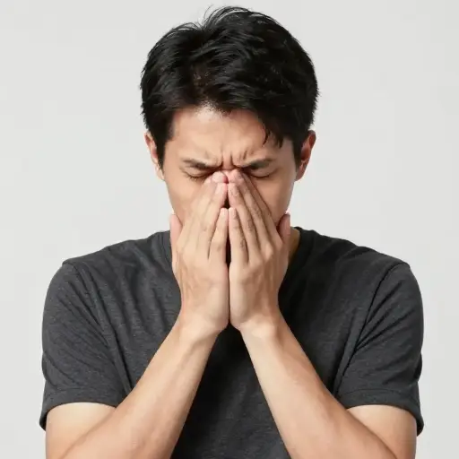 他紧张得说不出话来，只能结结巴巴地道歉。