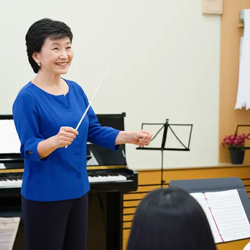 我们学校有一位很棒的音乐老师，她也是一位音乐家。
