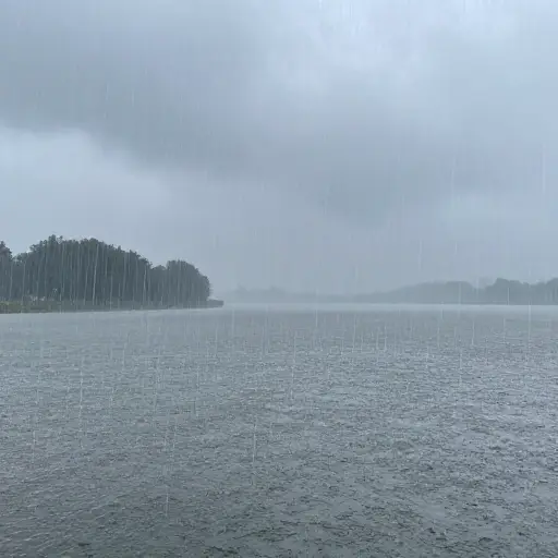 更糟的是，开始下大雨了。