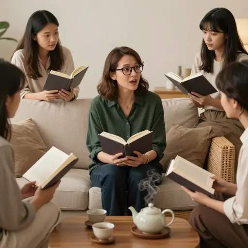 她在每月读书会上的博学评论常常将随意闲聊变成文学大师课。