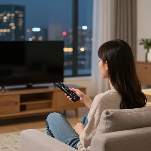 她决定不看那部电影，呆在家里。
