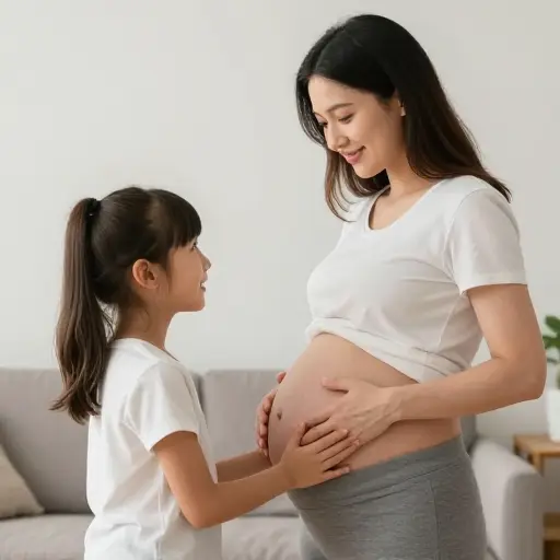 我九岁或十岁的时候，我妈妈正怀着孕。