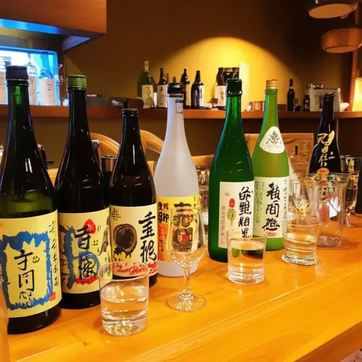 这家餐厅提供各种不同风味的清酒。