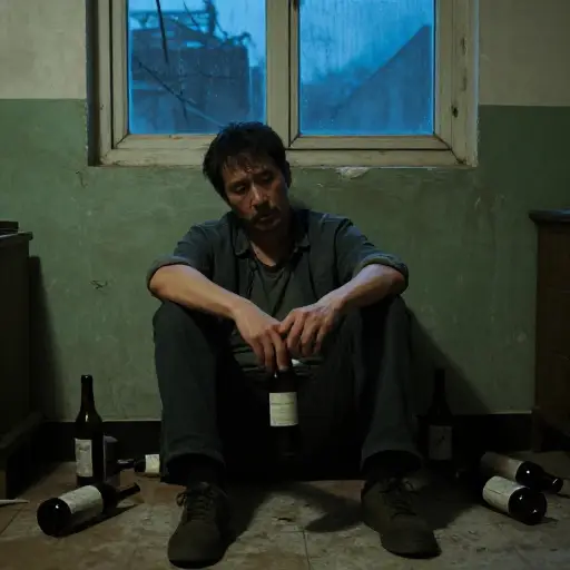 当妻子离开他时，他变成了一个酗酒者。