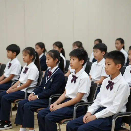 孩子们被要求在仪式过程中坐着不动。