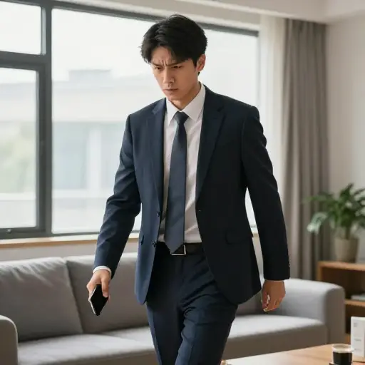 我紧张地等待面试结果时，一直在客厅里踱来踱去。