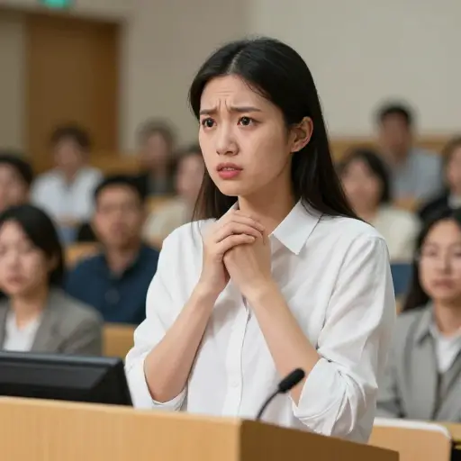 一想到不得不发表演讲，她就浑身发抖。