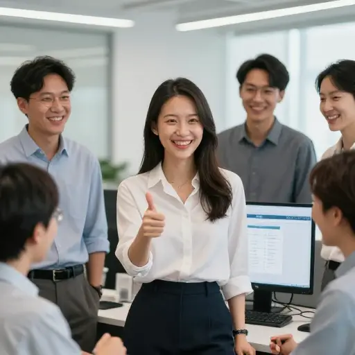 她的团队因项目成功启动而赞扬了她。