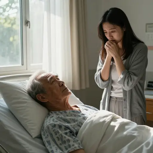 她的祖父去年在长期患病后去世了。