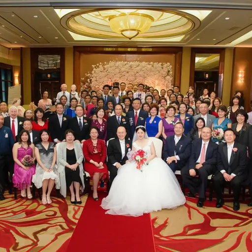她所有的近亲和远亲都来参加了婚礼。