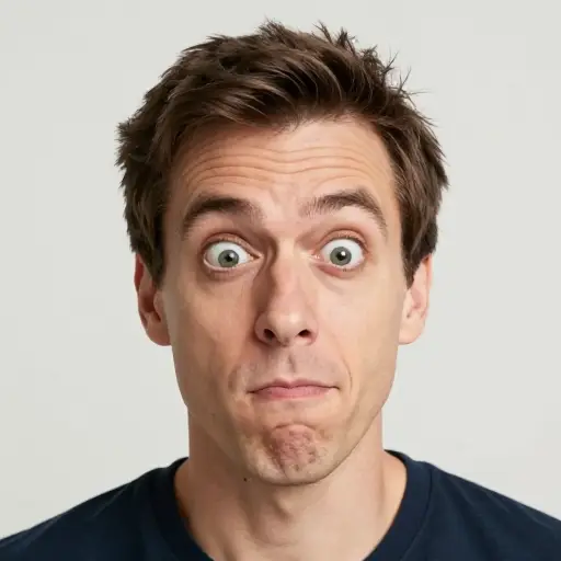 他脸上有一种滑稽的表情。