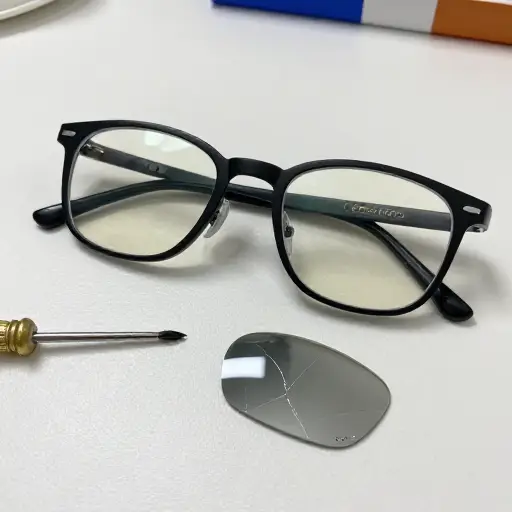 我眼镜的镜片需要更换了。