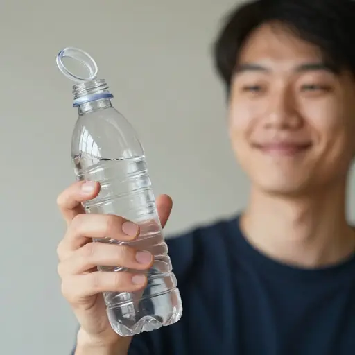 我喝了整整一瓶水。