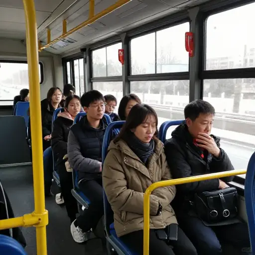 公交车内的凉爽让我感到不适。
