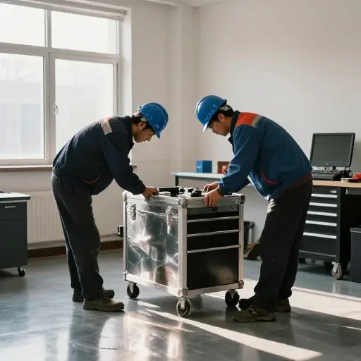 他们明天安装新设备。