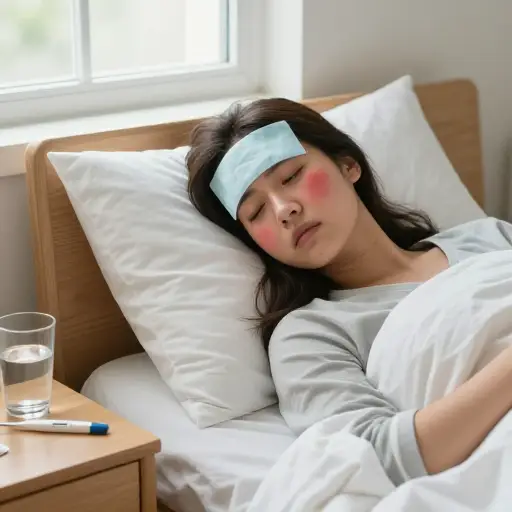她发烧了，需要看医生。