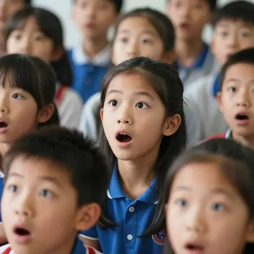孩子们充满期待，几乎屏住呼吸。