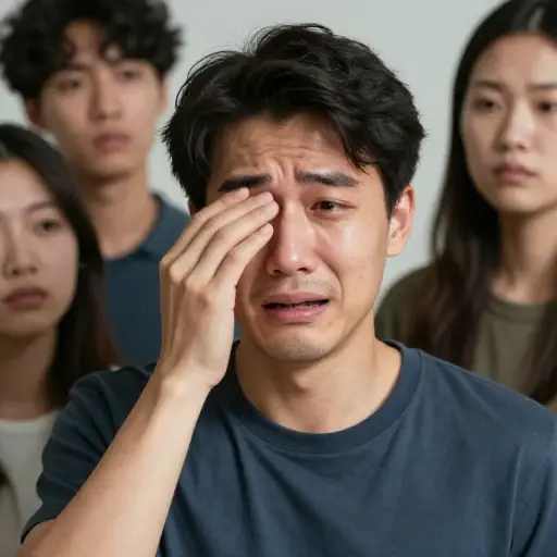 别信他的眼泪，他只是在装模作样。