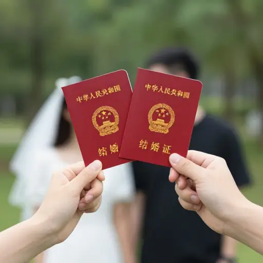 他们要求查看我们的结婚证。