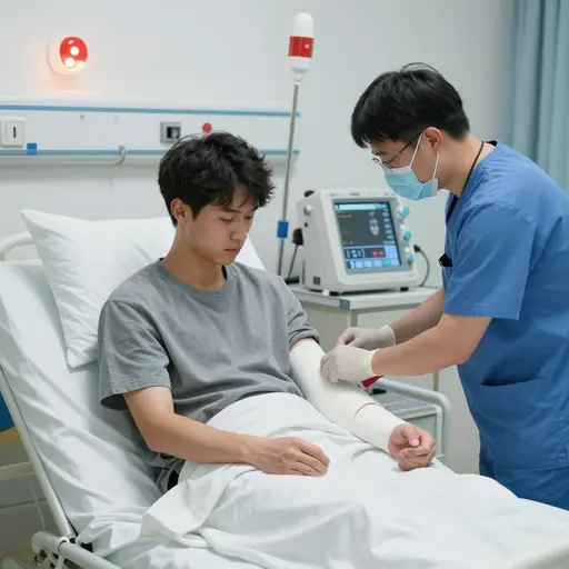 他在抢劫案中被刀刺伤。