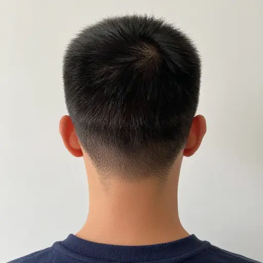 请修整一下后颈的发际线。