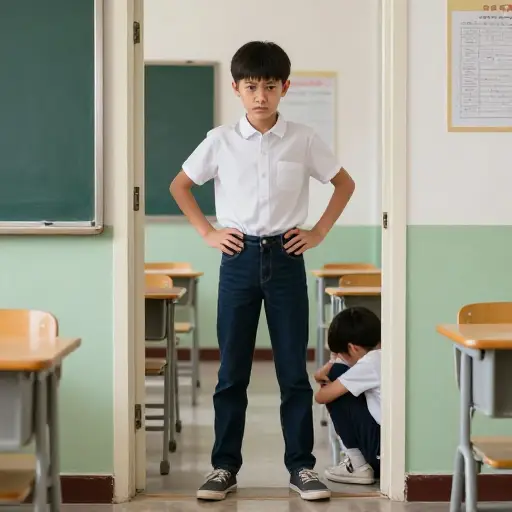 他是个非常霸道的男孩，我很怕他。