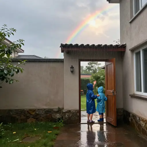 雨正在停，所以我们可以出去了。