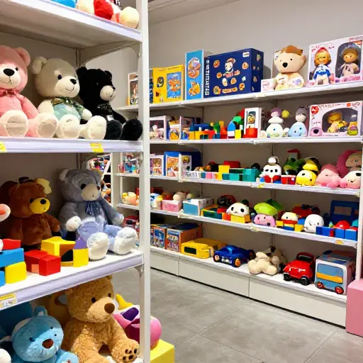这家商店出售各种各样的玩具。