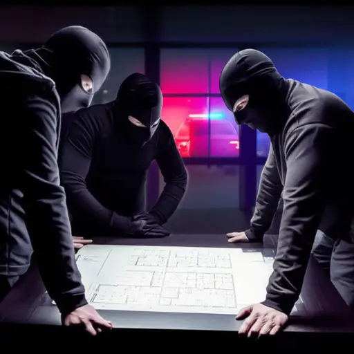 他们密谋抢劫银行，但被警方及时阻止了。