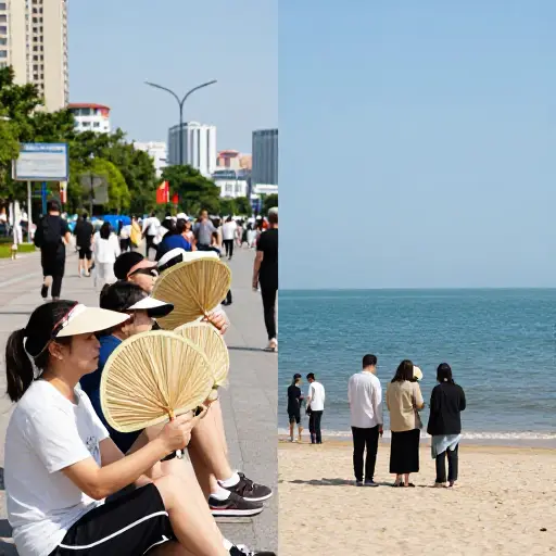 夏天时北方炎热，而南方却相反地凉爽。
