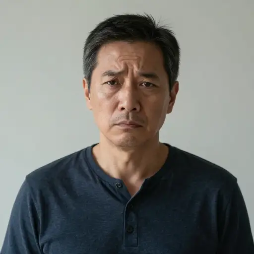 听到坏消息后，他脸上刻上了深深的皱眉。