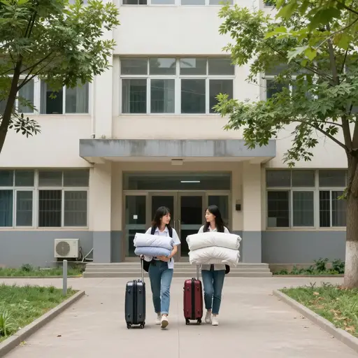 女生宿舍楼在校园的北边。