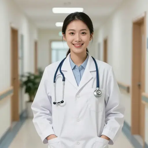 经过多年努力，她终于实现了成为医生的梦想。