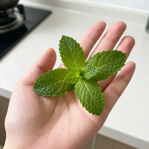 做这道菜，你需要一把新鲜的薄荷叶。