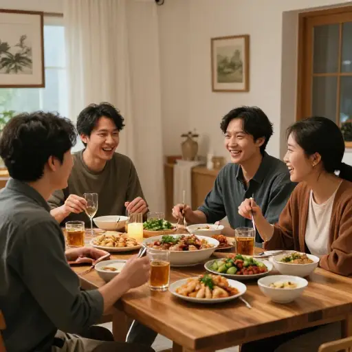 我们应该请他们来家里吃饭。