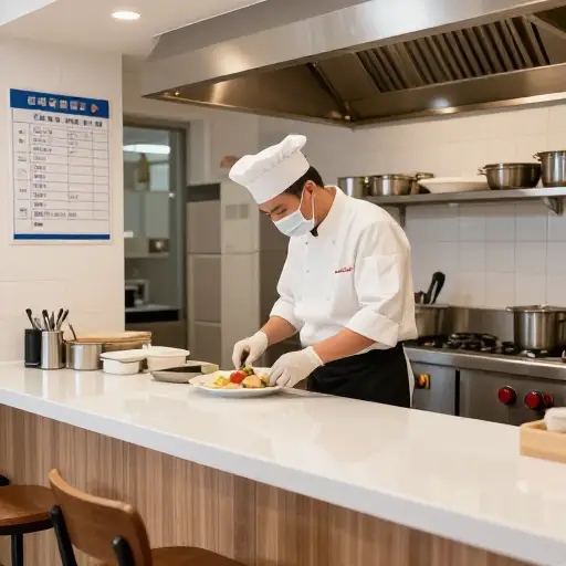 这家餐厅严格遵守卫生标准。