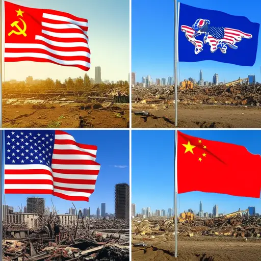 二战后，美国和苏联成为两个主要的超级大国。