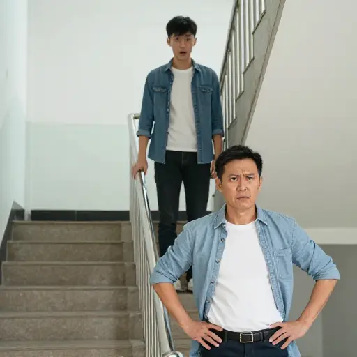 我下楼看到了我的房东，他似乎很生气。