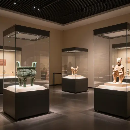 博物馆展示各种古代的实物文物。