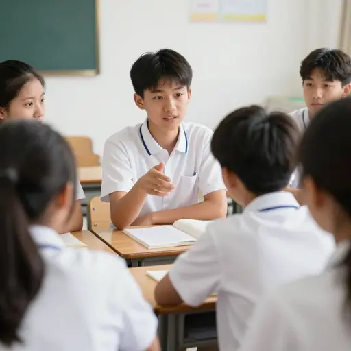 她正在给我们讲故事。