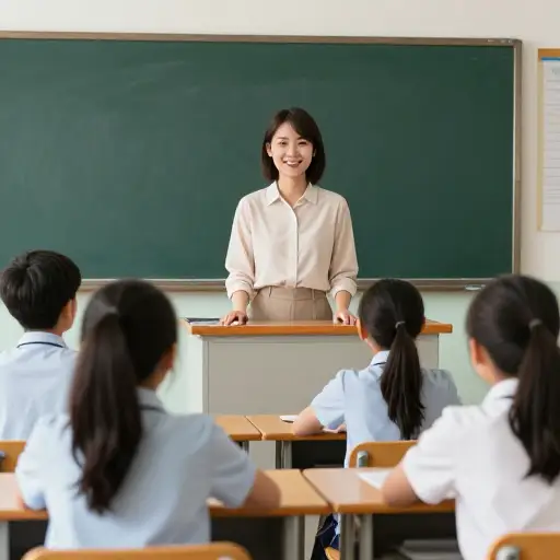 老师对学生们热情地微笑。