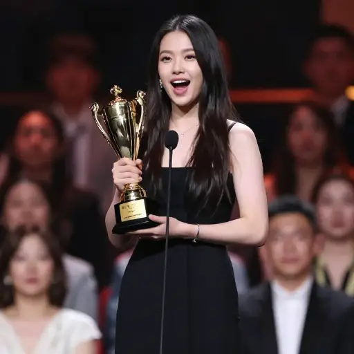 当她收到意外奖项时，她高兴地大声说。