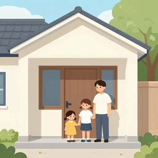 他们住在一所小房子里。