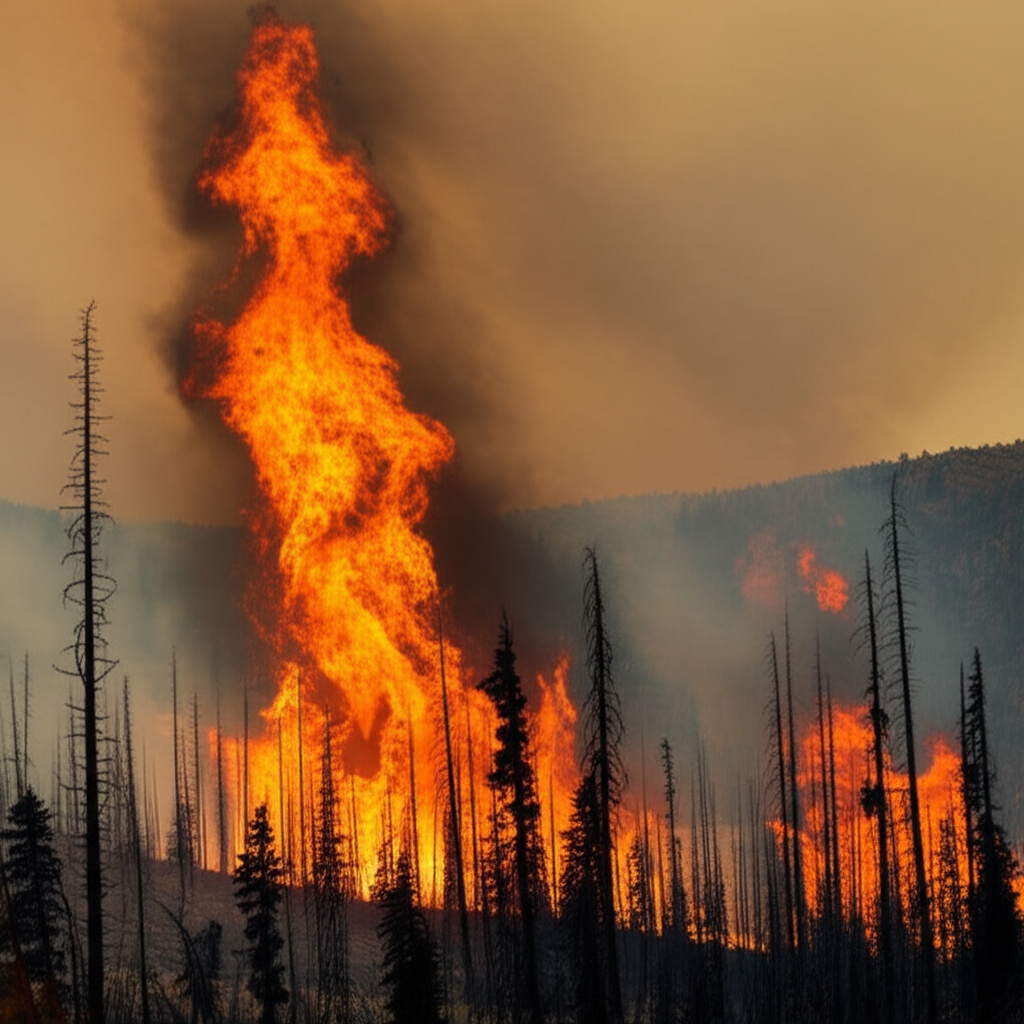 大火产生了大量浓烟。