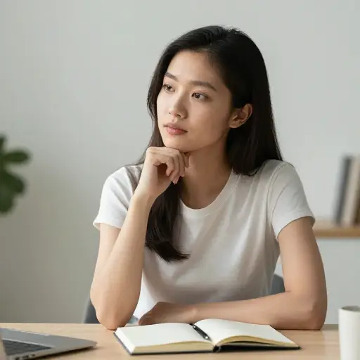 她花时间仔细构思她的答案。