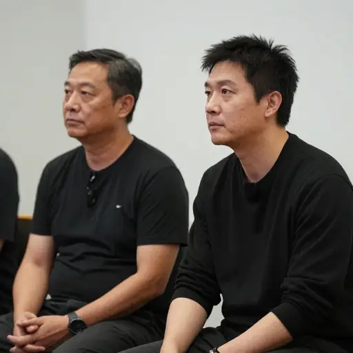 导演坐在他的右边。