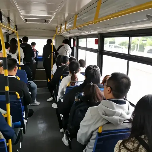 这辆公交车超载严重，很危险。